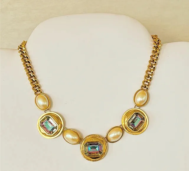 Fantastic vintage rare signed Yves Saint Laurent YSL couture fashion necklace.