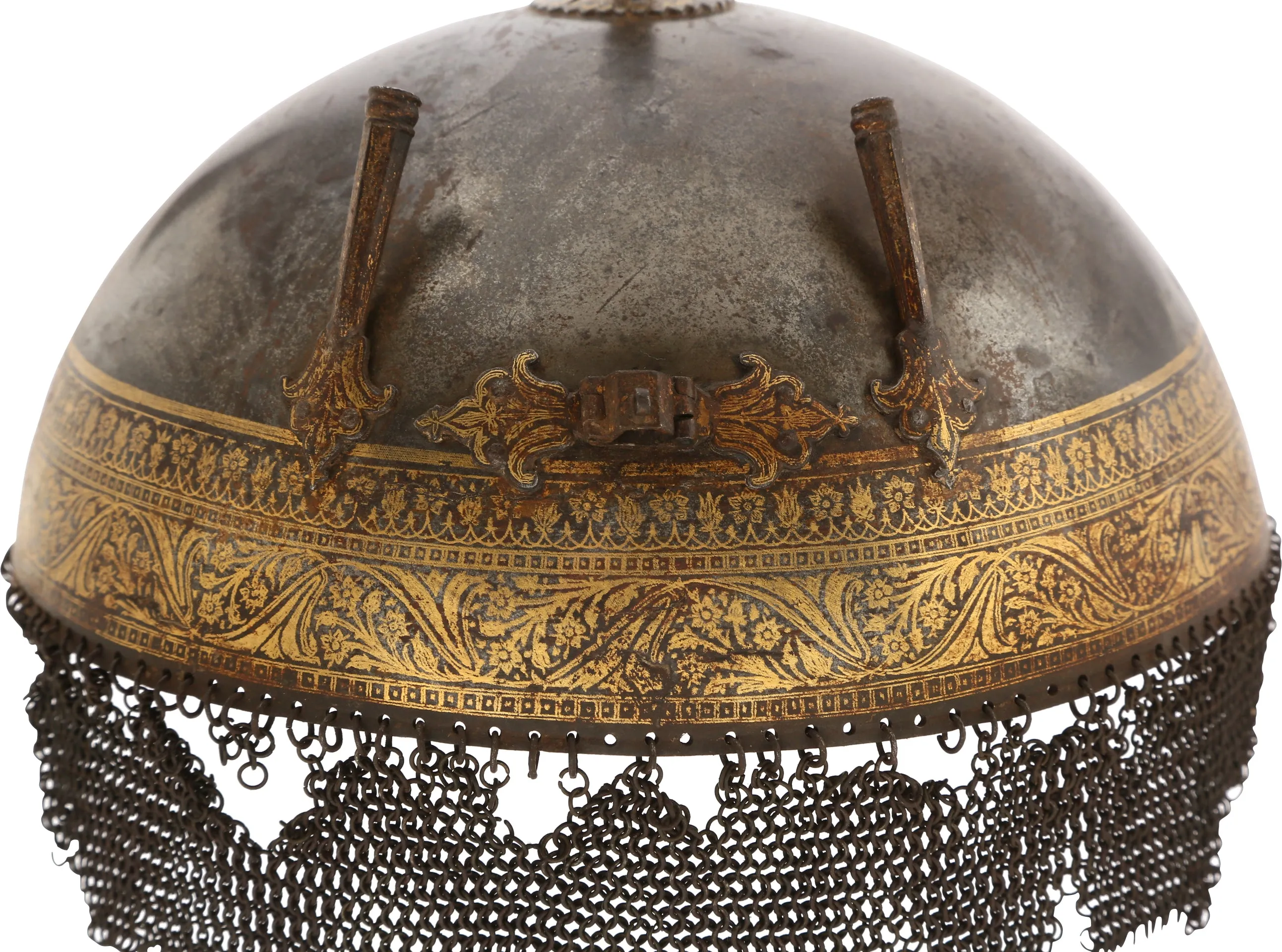 FINE 17TH CENTURY RAJASTHAN HELMET, KULAH KHUD