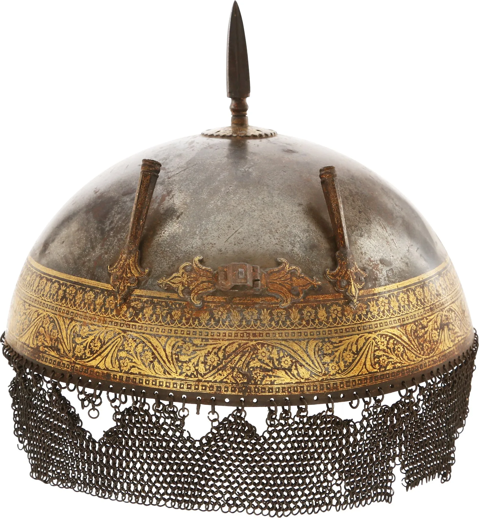 FINE 17TH CENTURY RAJASTHAN HELMET, KULAH KHUD