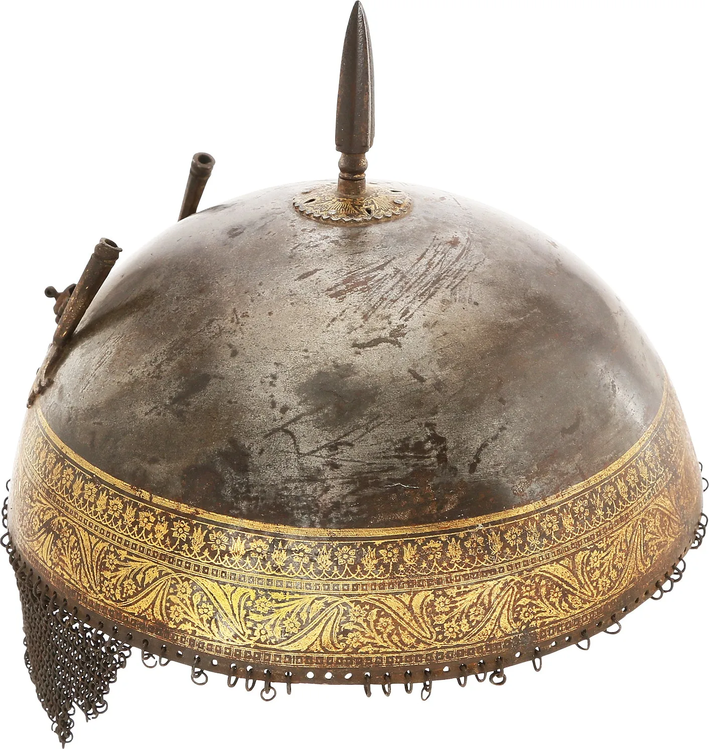 FINE 17TH CENTURY RAJASTHAN HELMET, KULAH KHUD