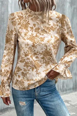 Floral Frilled Long Sleeve Blouse