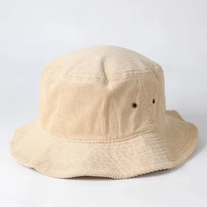 Foldable Vintage Corduroy Bucket Hat - Sand