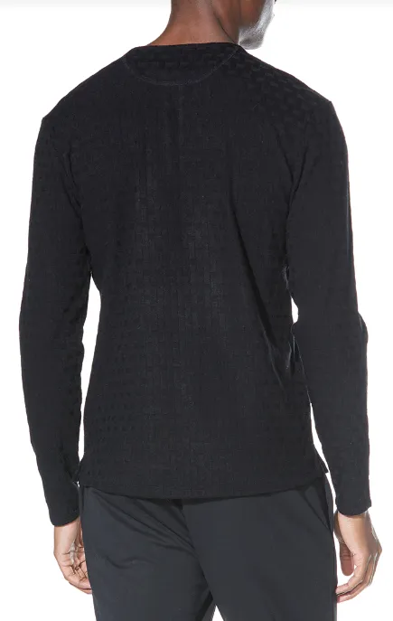 Folsom Basketweave Henley (Black)