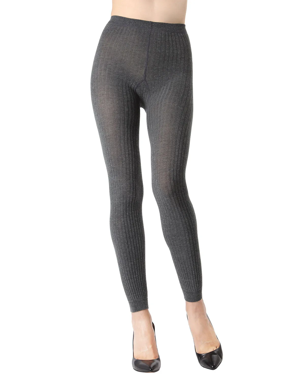 Footless Ribbed Sweater Tights