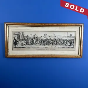 Framed 19th Century Restrike of 18th C. Dutch New Yorker's caricature print by William Heath of London