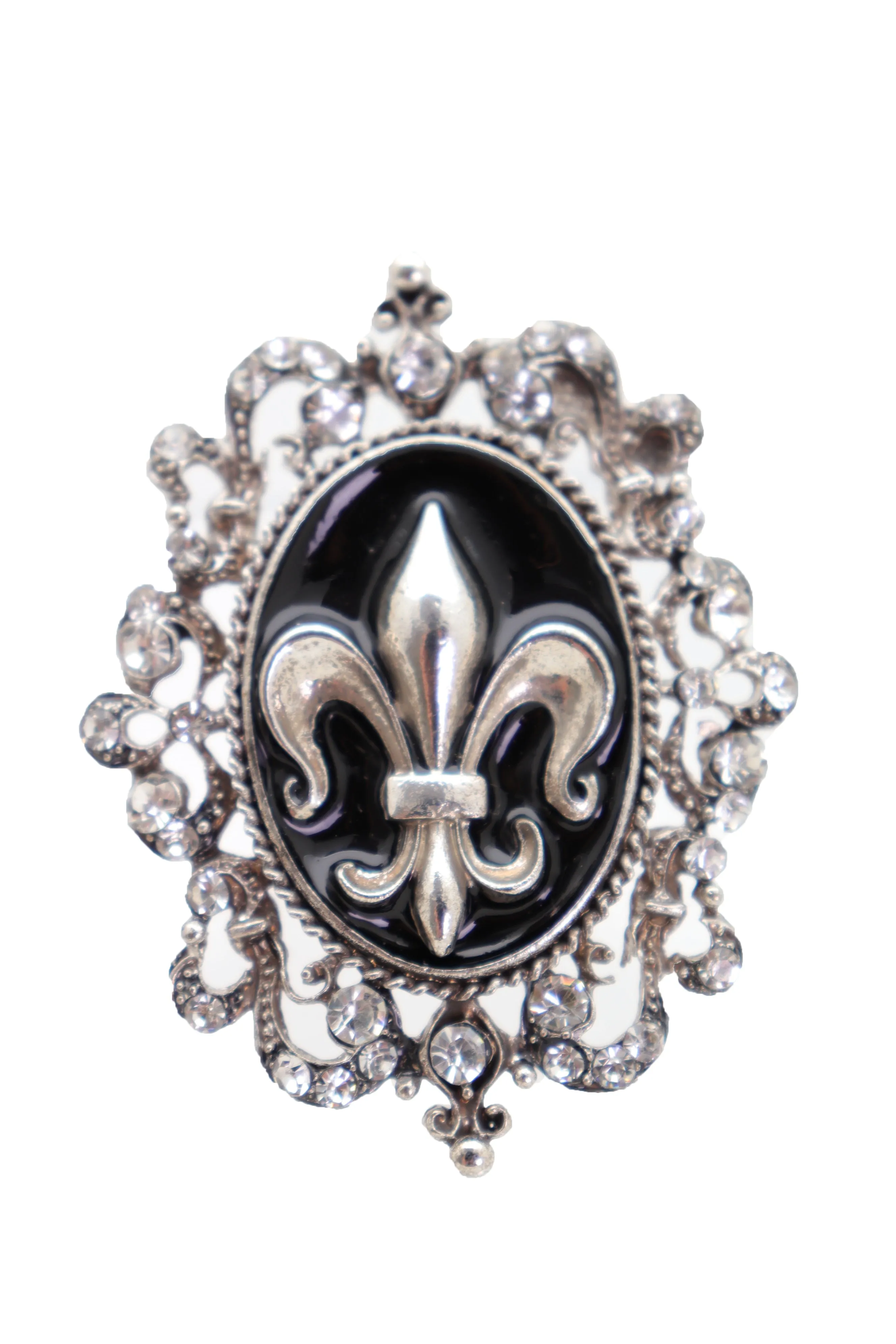 French Style  Fleur De Lis Silver Metal Ring