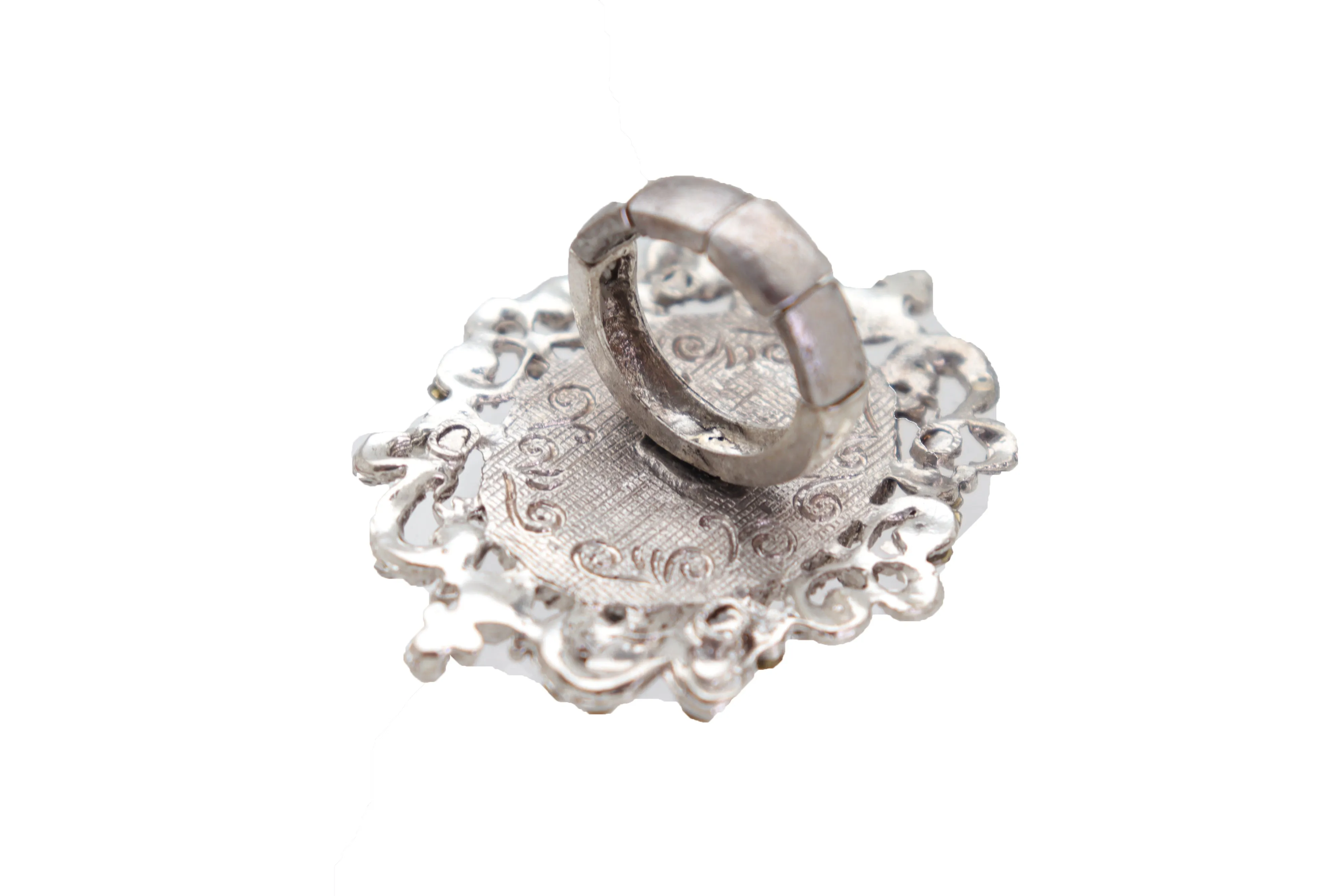 French Style  Fleur De Lis Silver Metal Ring