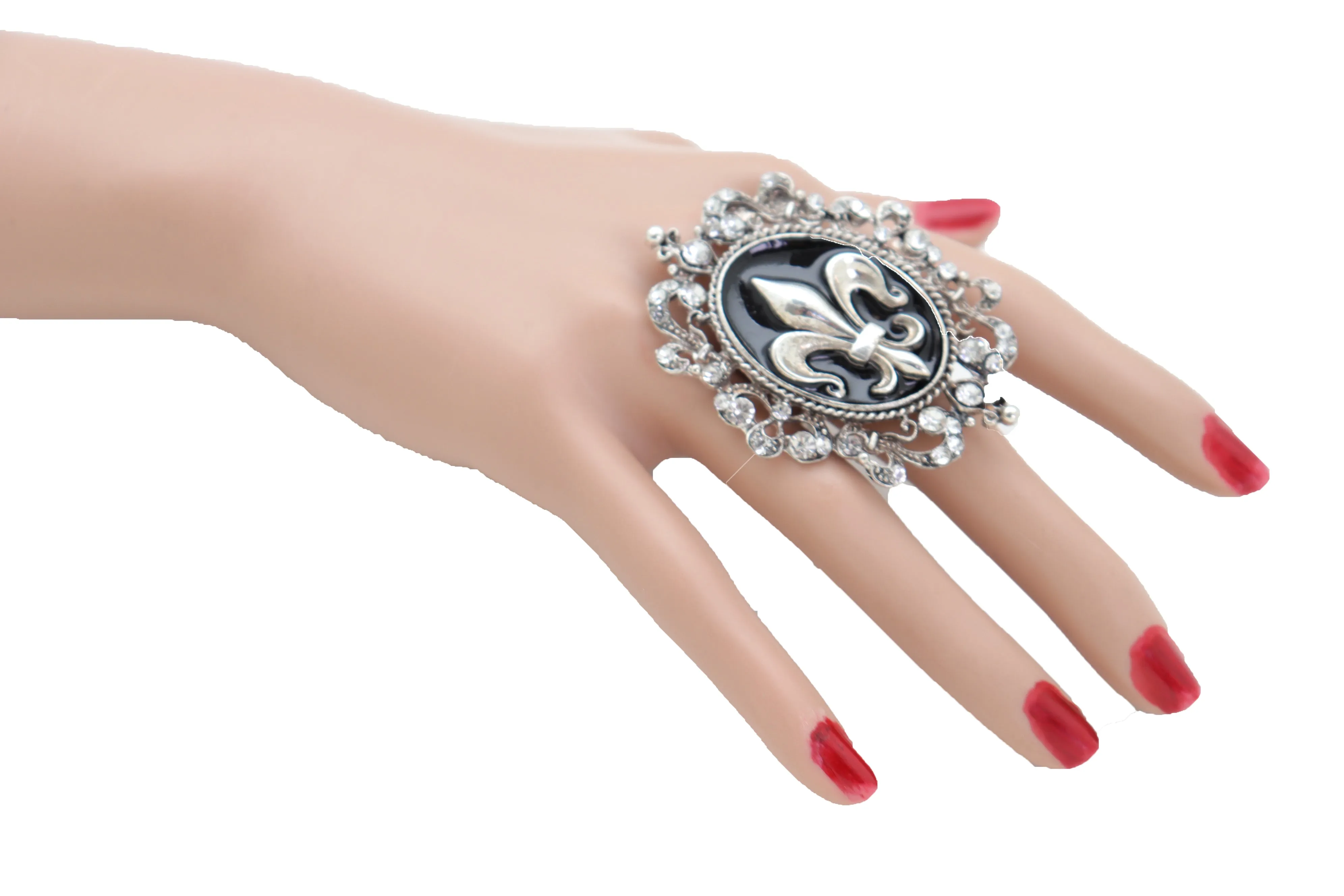 French Style  Fleur De Lis Silver Metal Ring