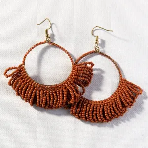 Fringe Hoop Earring Rust