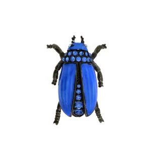 Garden Blue Beetle Brooch