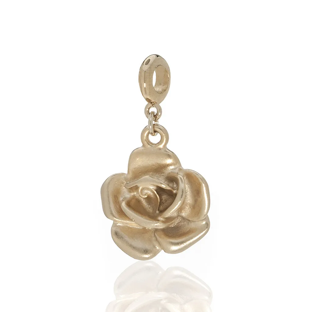 Garden Gold Rose Charm w Ring