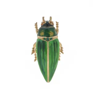 Garden Green Beetle Brooch