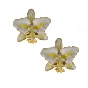 Garden White Cattleya Earring