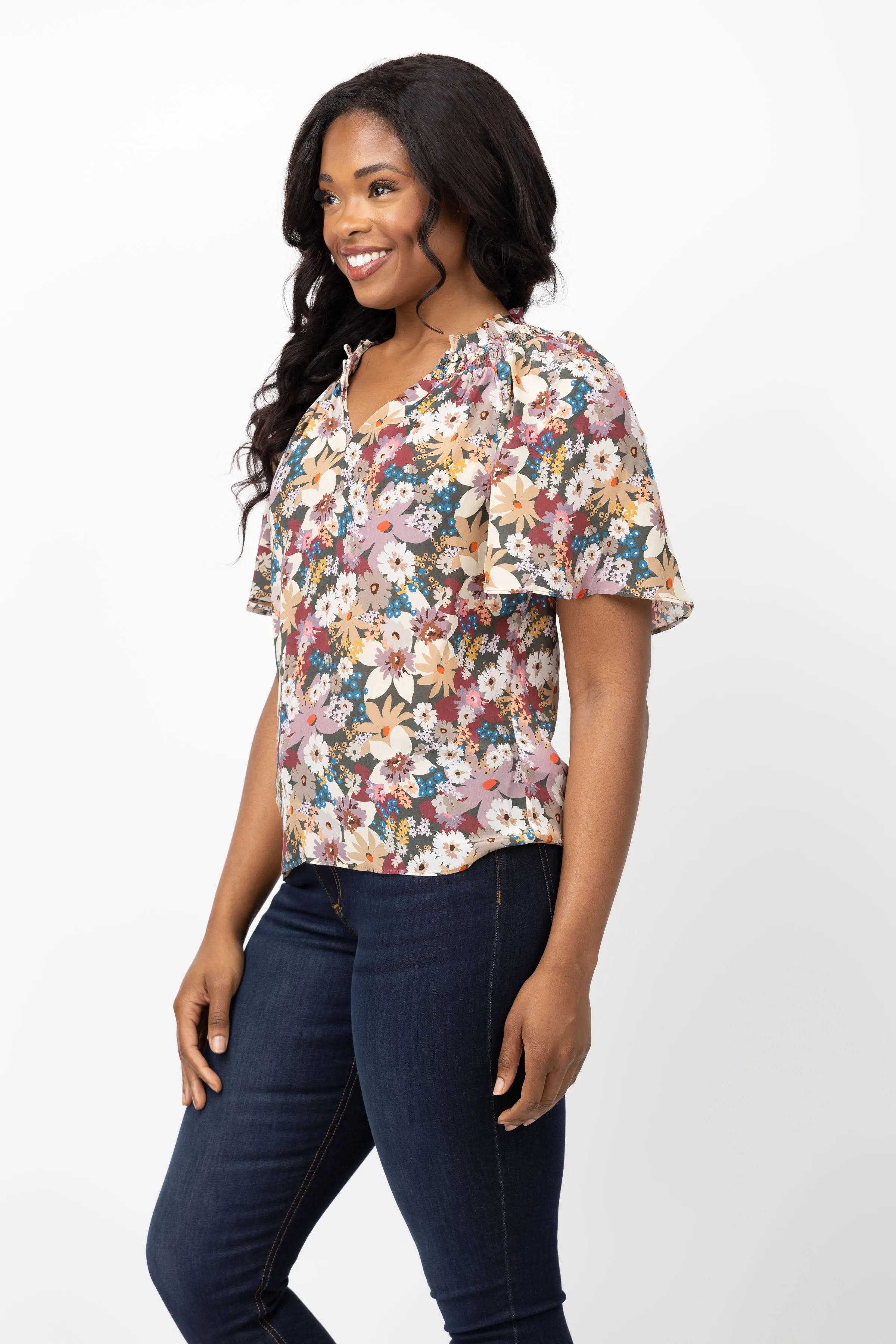 Gilner Farrar Arabella Blouse in Flower Power