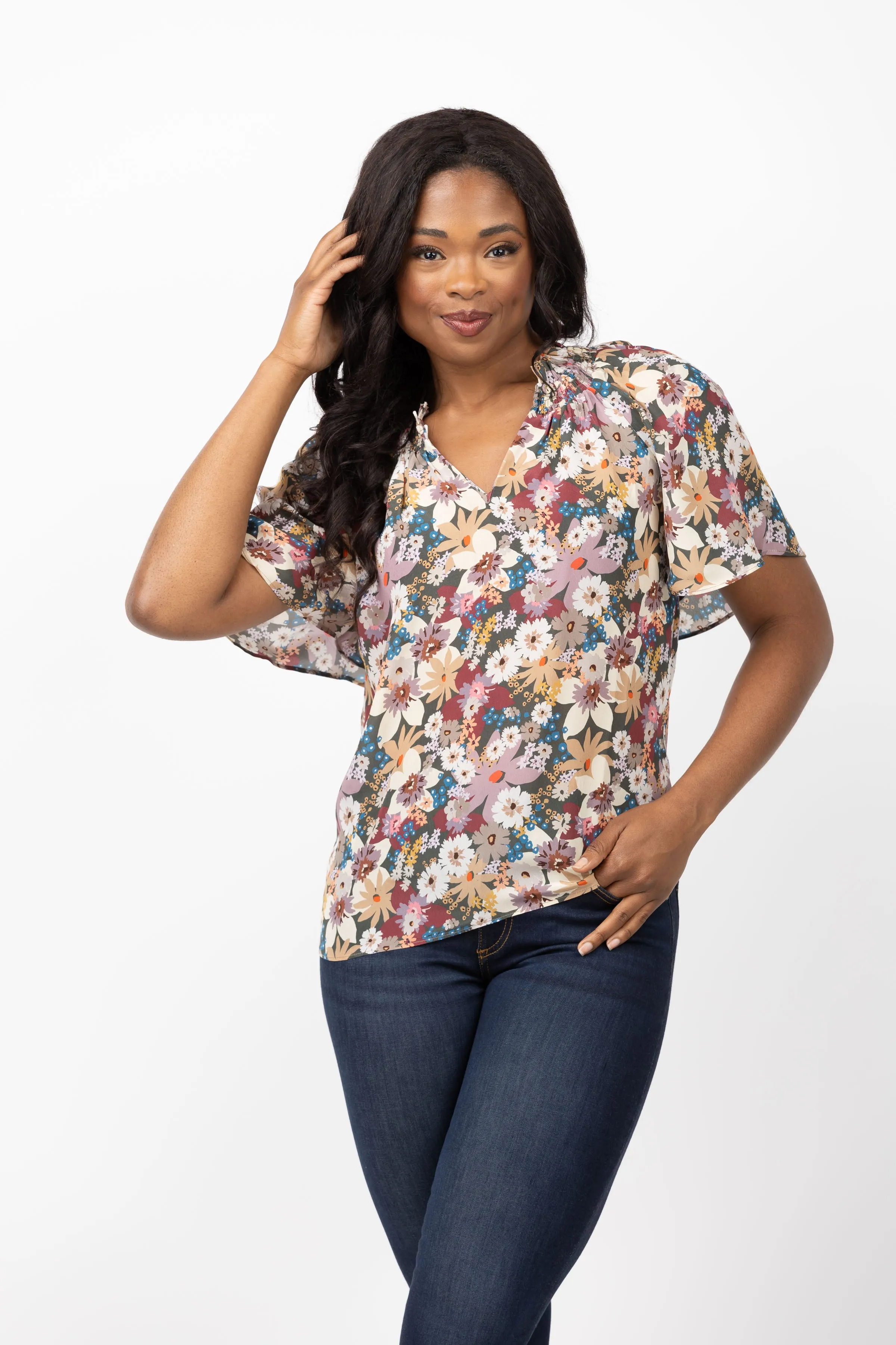 Gilner Farrar Arabella Blouse in Flower Power