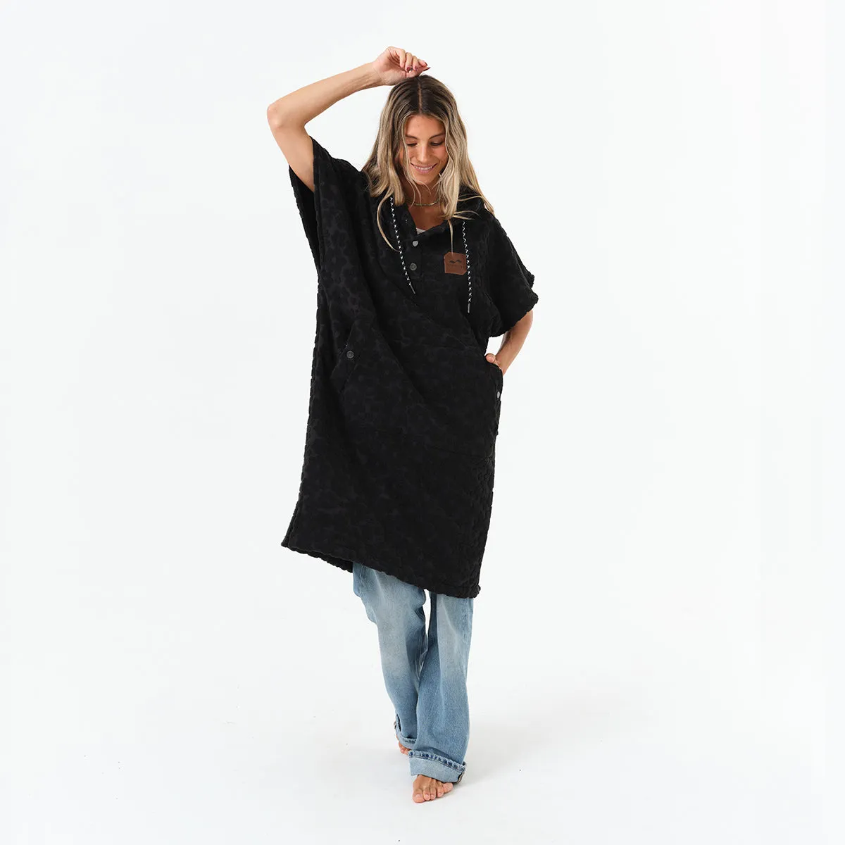 Ginny Extra-Warm Poncho - Black