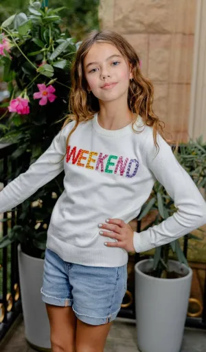 Girls Jeweled WEEKEND Shirt