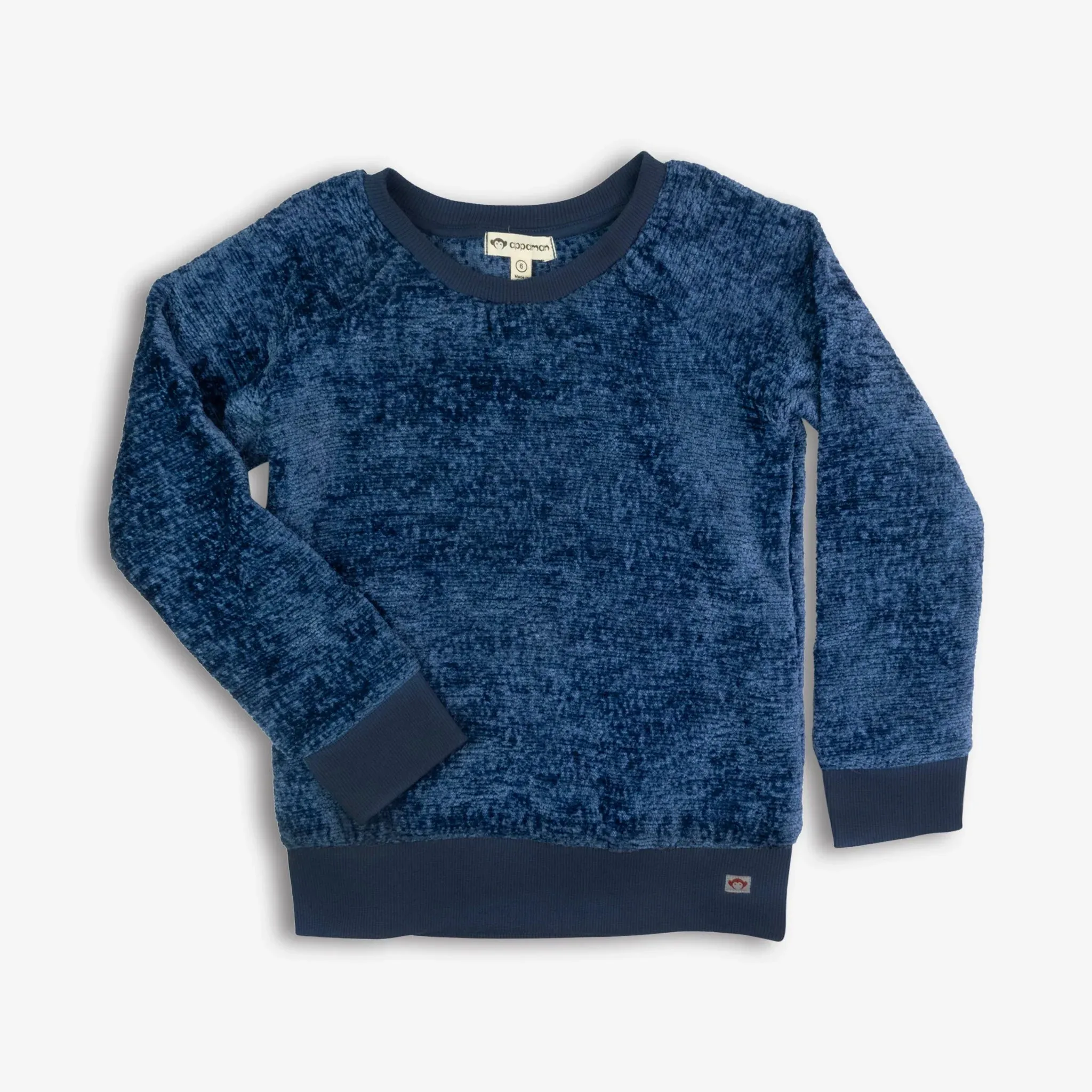 Girls Navy Metallic Velvet Sweatshirt