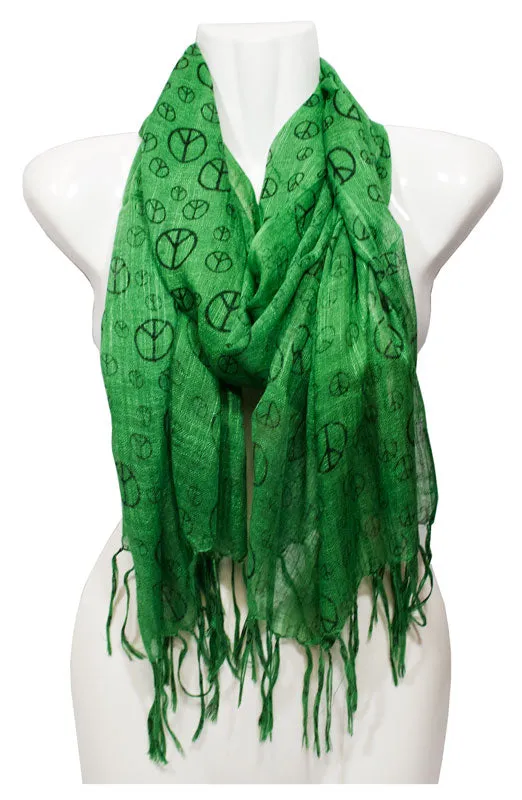 Girls Peace Sign Printed Fashion Fall / Spring Scarves Wholesale