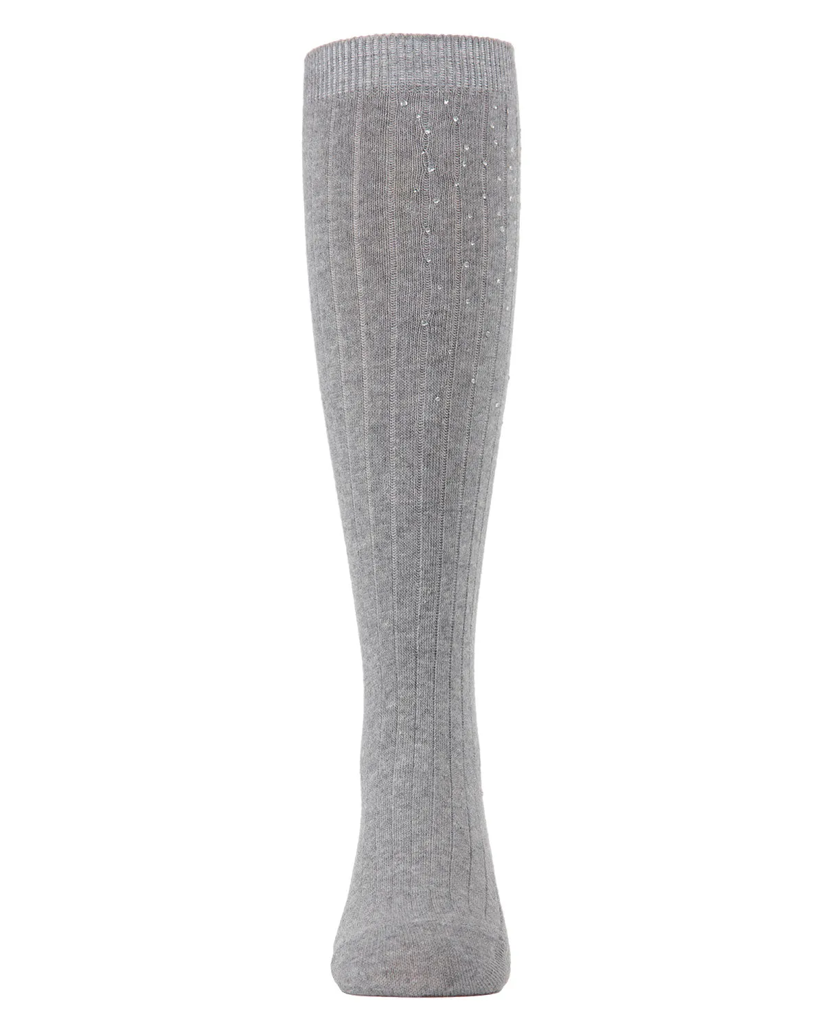 Girls' Ribbed Gemstone Knee High Socks