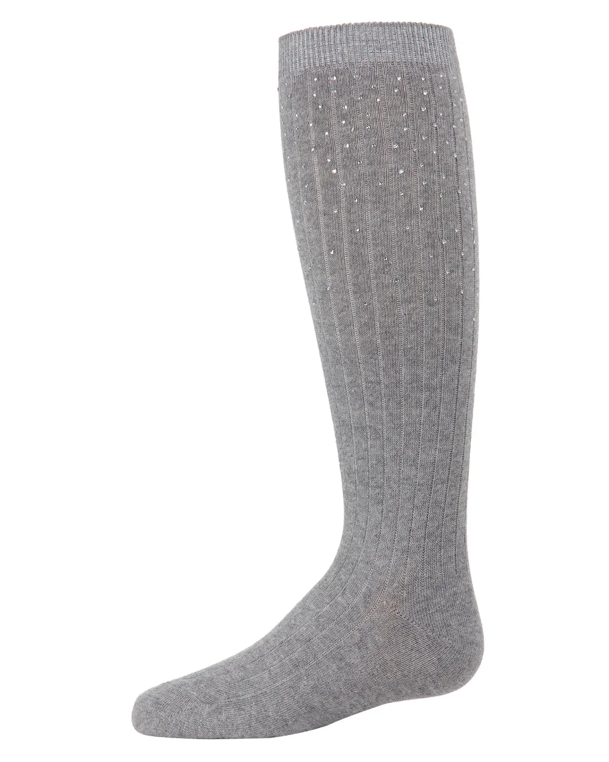 Girls' Ribbed Gemstone Knee High Socks