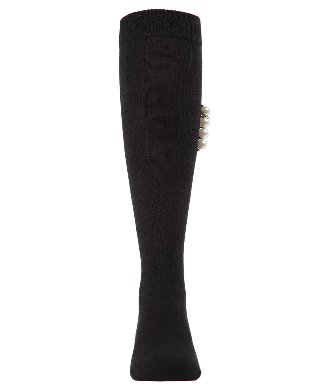 Girls' Side Pearls Cotton Blend Knee High Socks