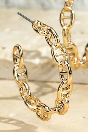 Gold Chain Hoop Earrings