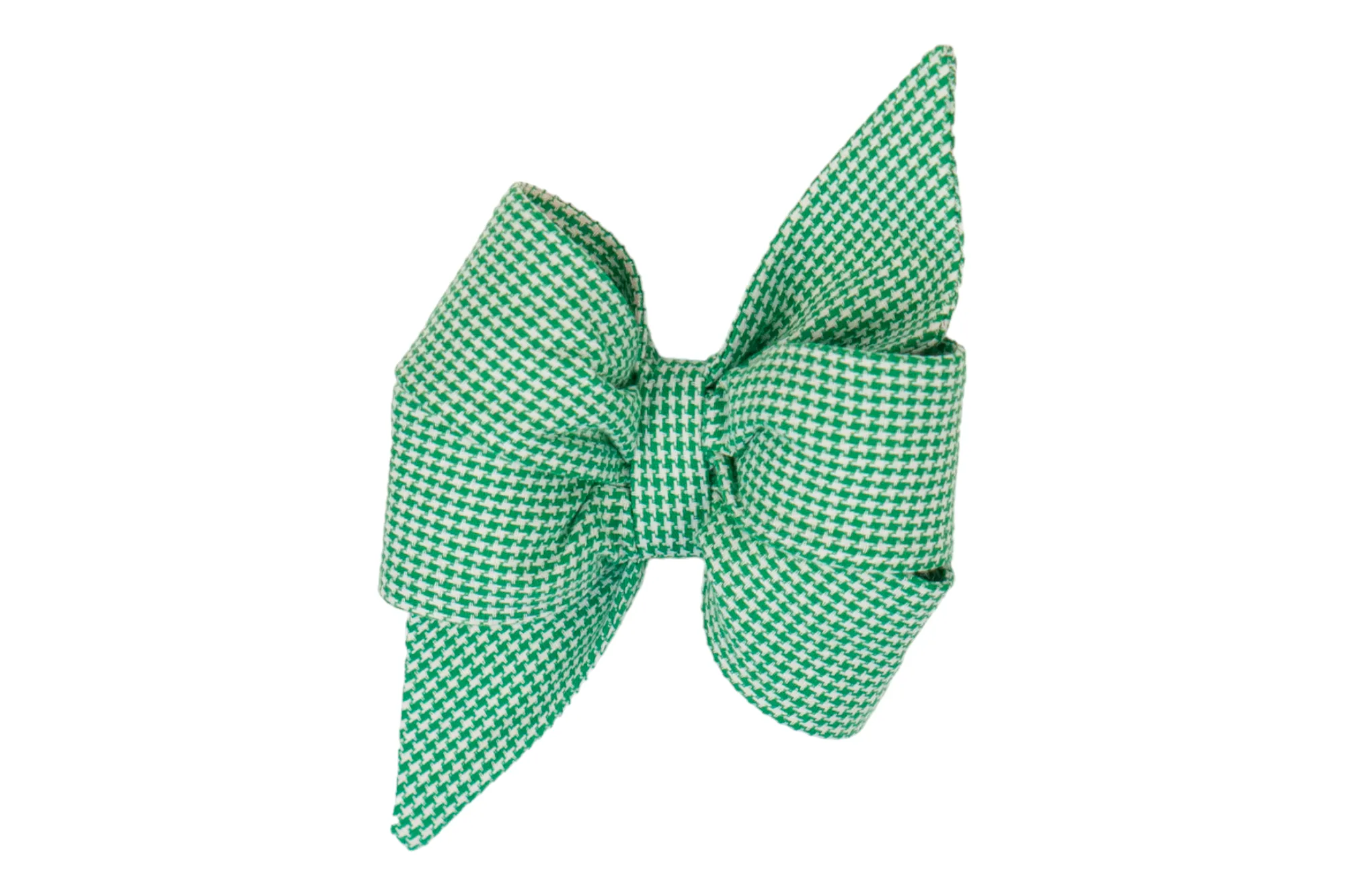 Green Houndstooth Dog Belle Bow