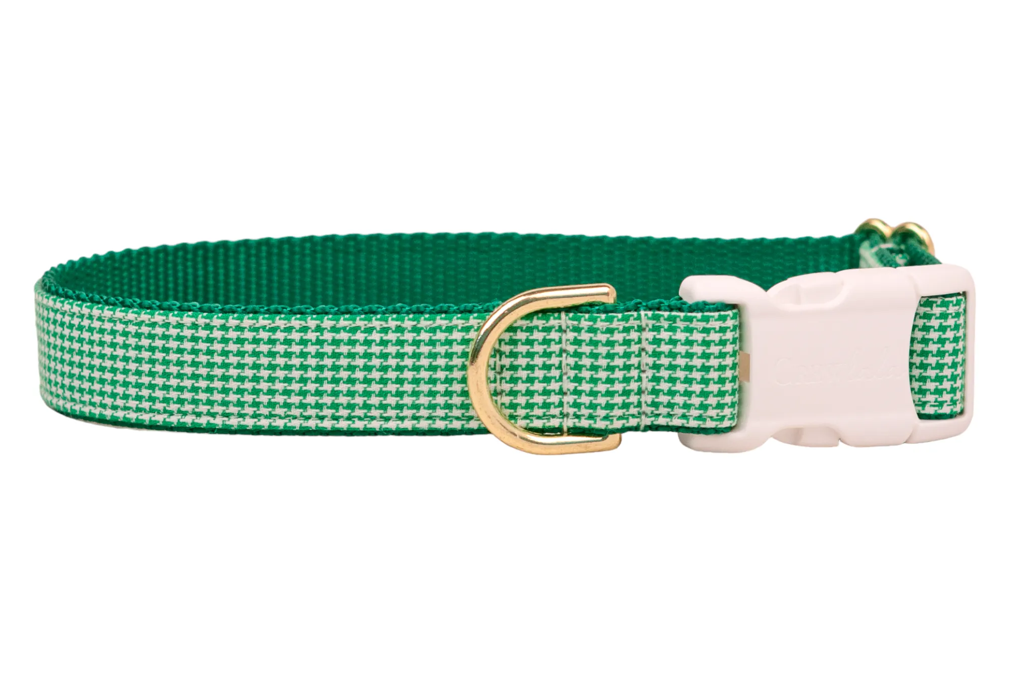 Green Houndstooth Dog Collar