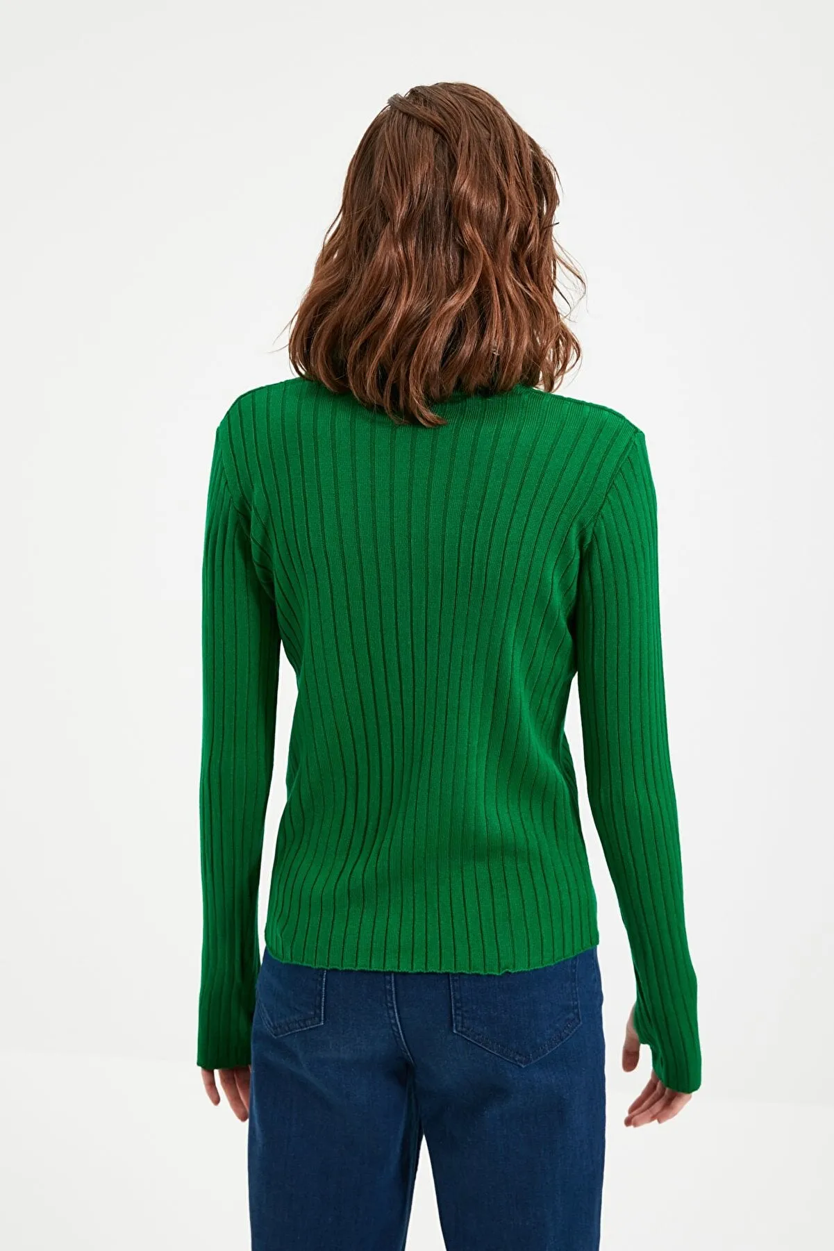 Green Polo Neck Knitwear Sweater