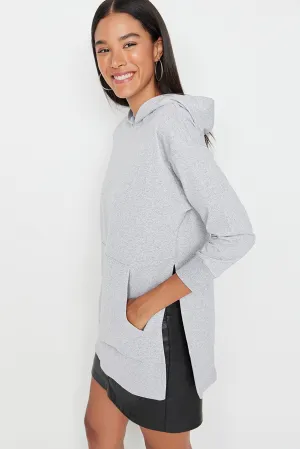 grey oversized sweatshirt