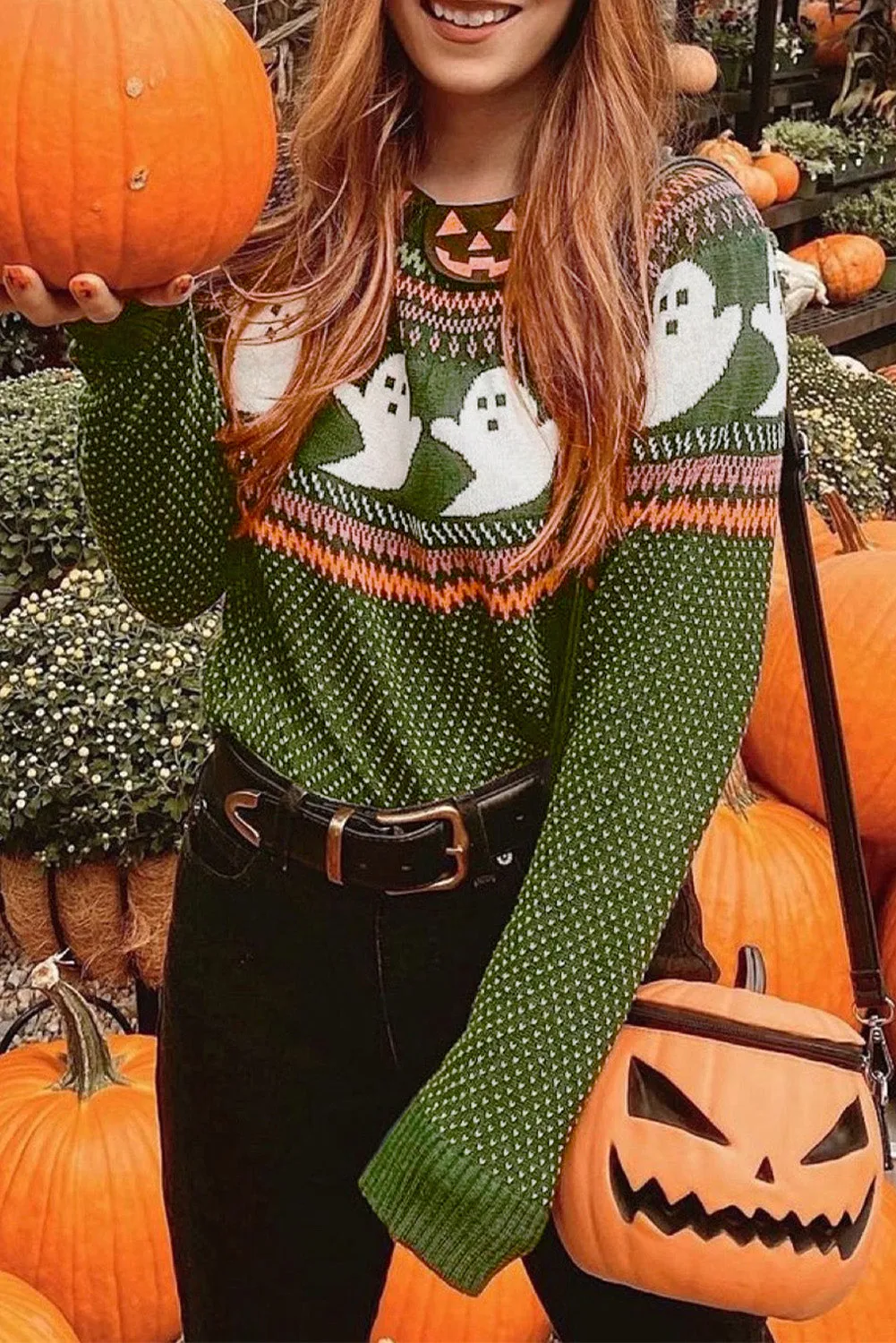 Halloween Ghost Drop Shoulder Sweater