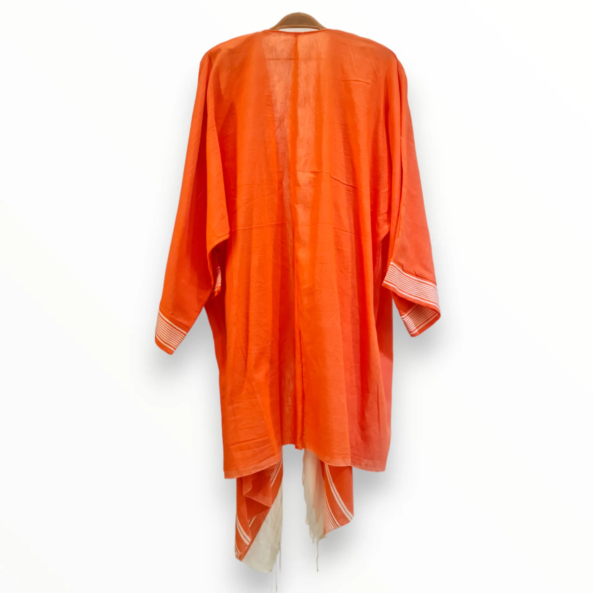 Hand-Woven Natural Cotton Beach Dress Kimono -  Cover Up