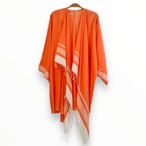 Hand-Woven Natural Cotton Beach Dress Kimono -  Cover Up