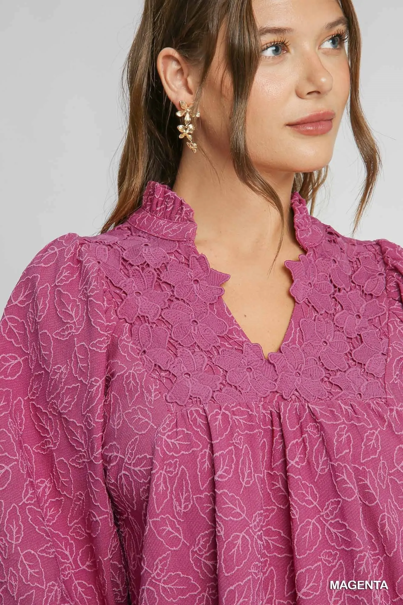 Harmony Puff Sleeve Dress - Magenta