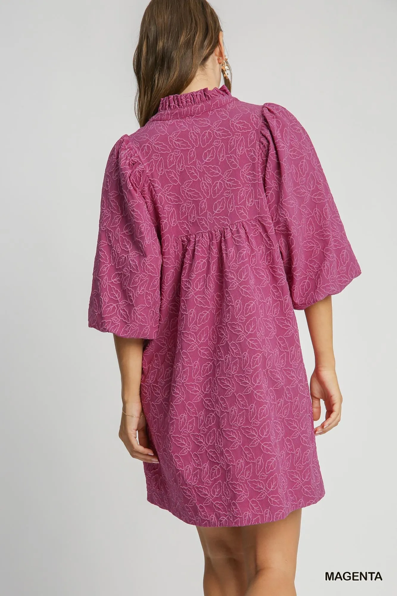 Harmony Puff Sleeve Dress - Magenta