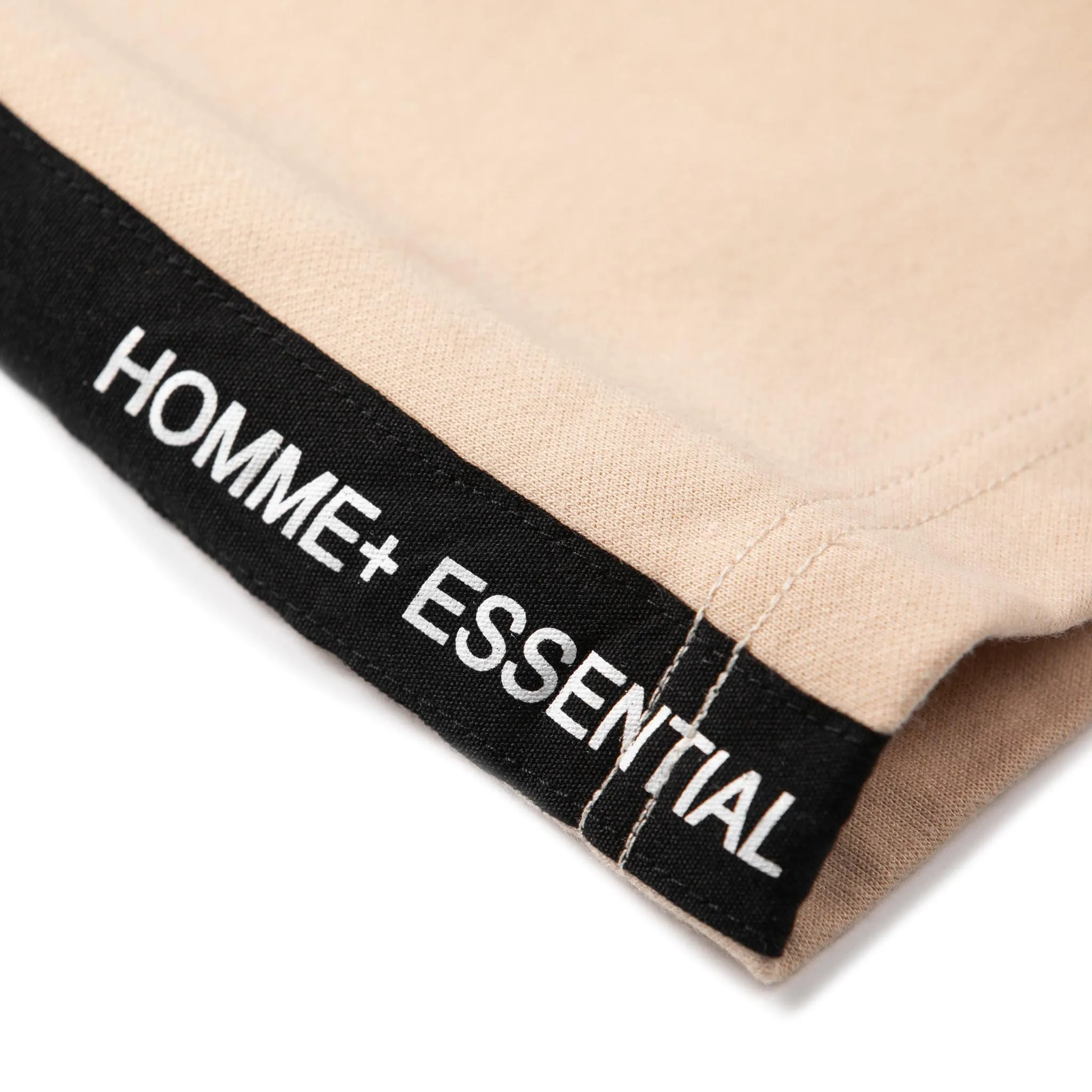 HOMME  'ESSENTIAL' Side Taping Tee Beige