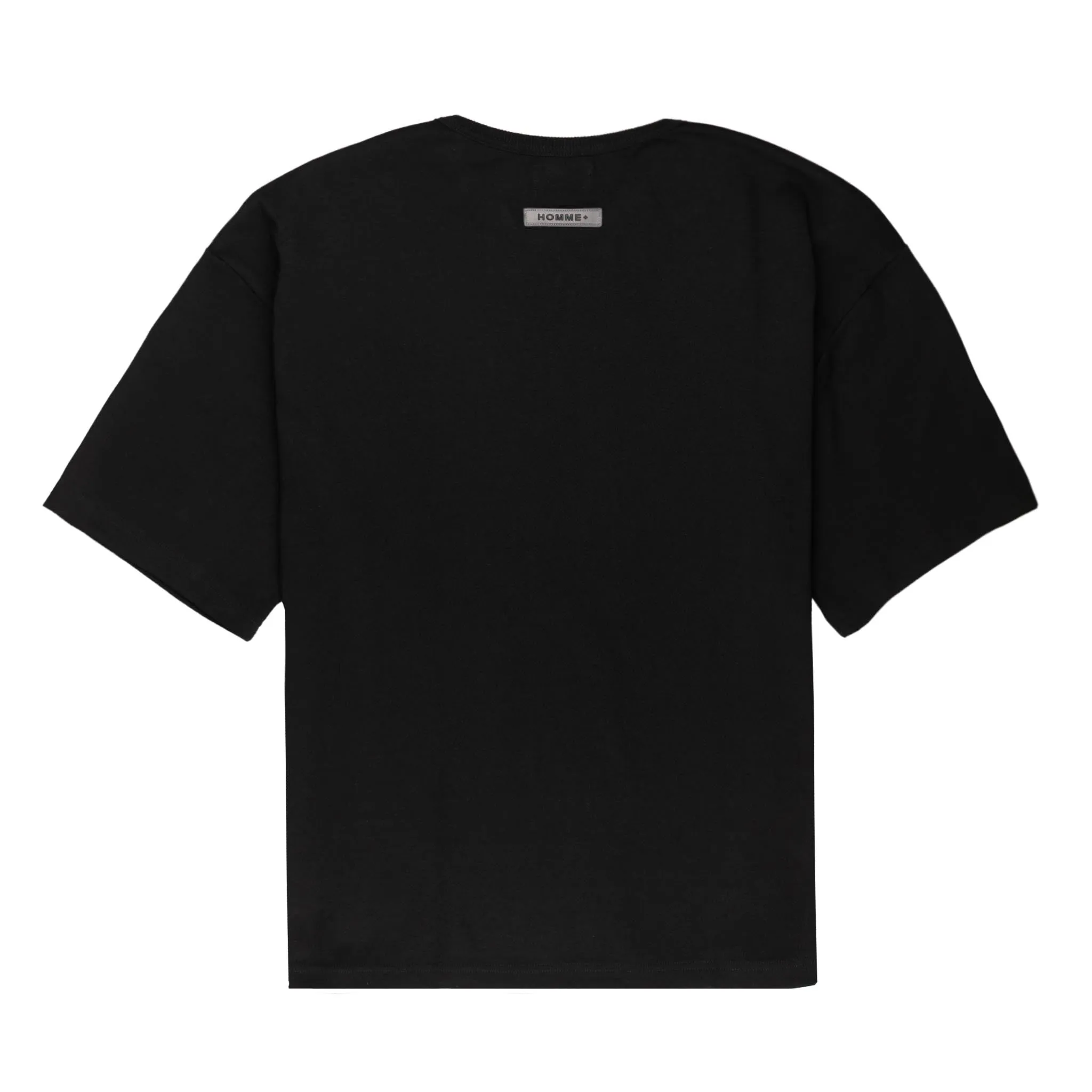 HOMME  'ESSENTIAL' Side Taping Tee Black