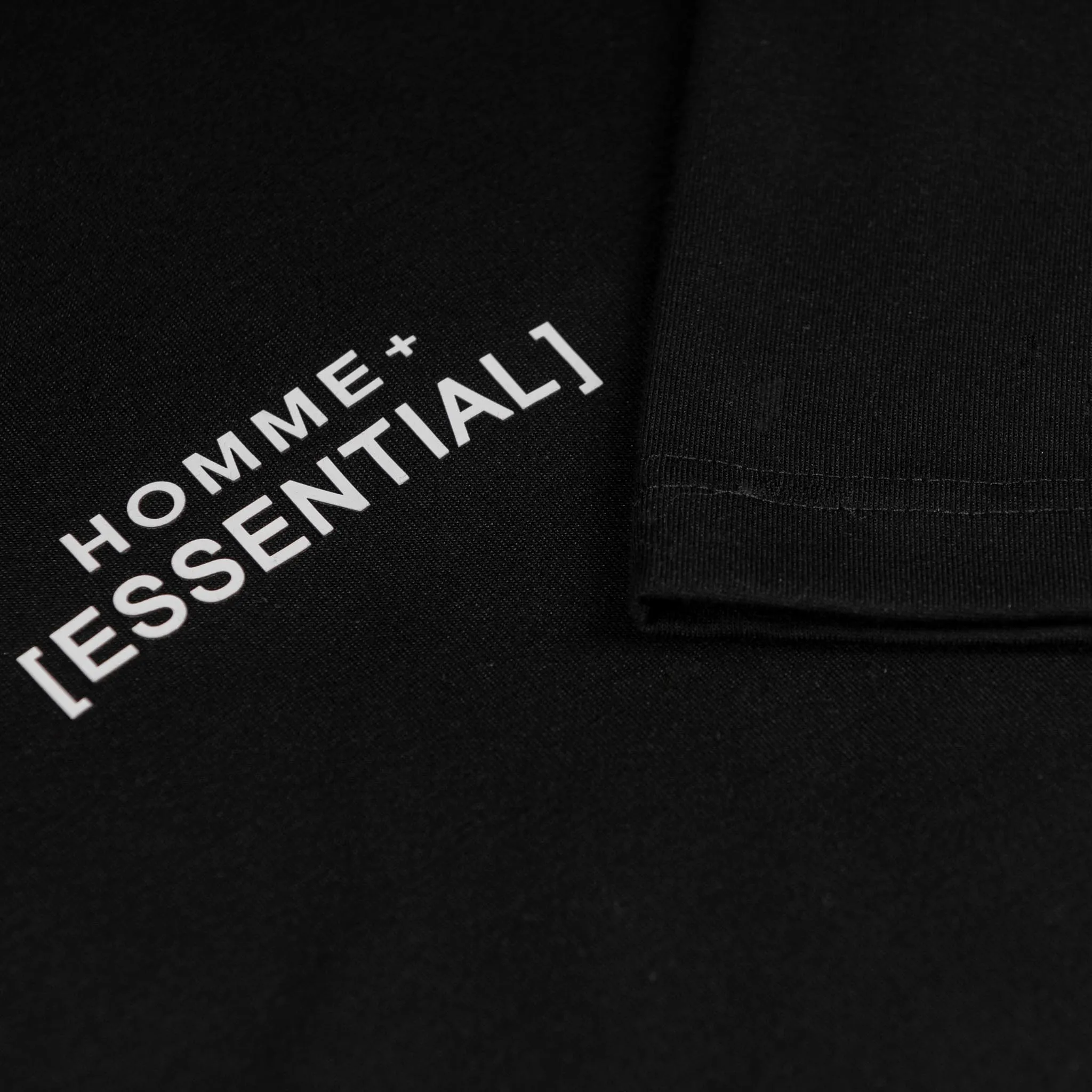 HOMME  'ESSENTIAL' Side Taping Tee Black