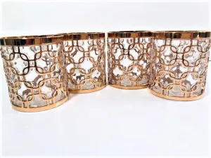 Imperial Glass Mid-Century Golden Chains Old Fashion Glasses (Set of 4)