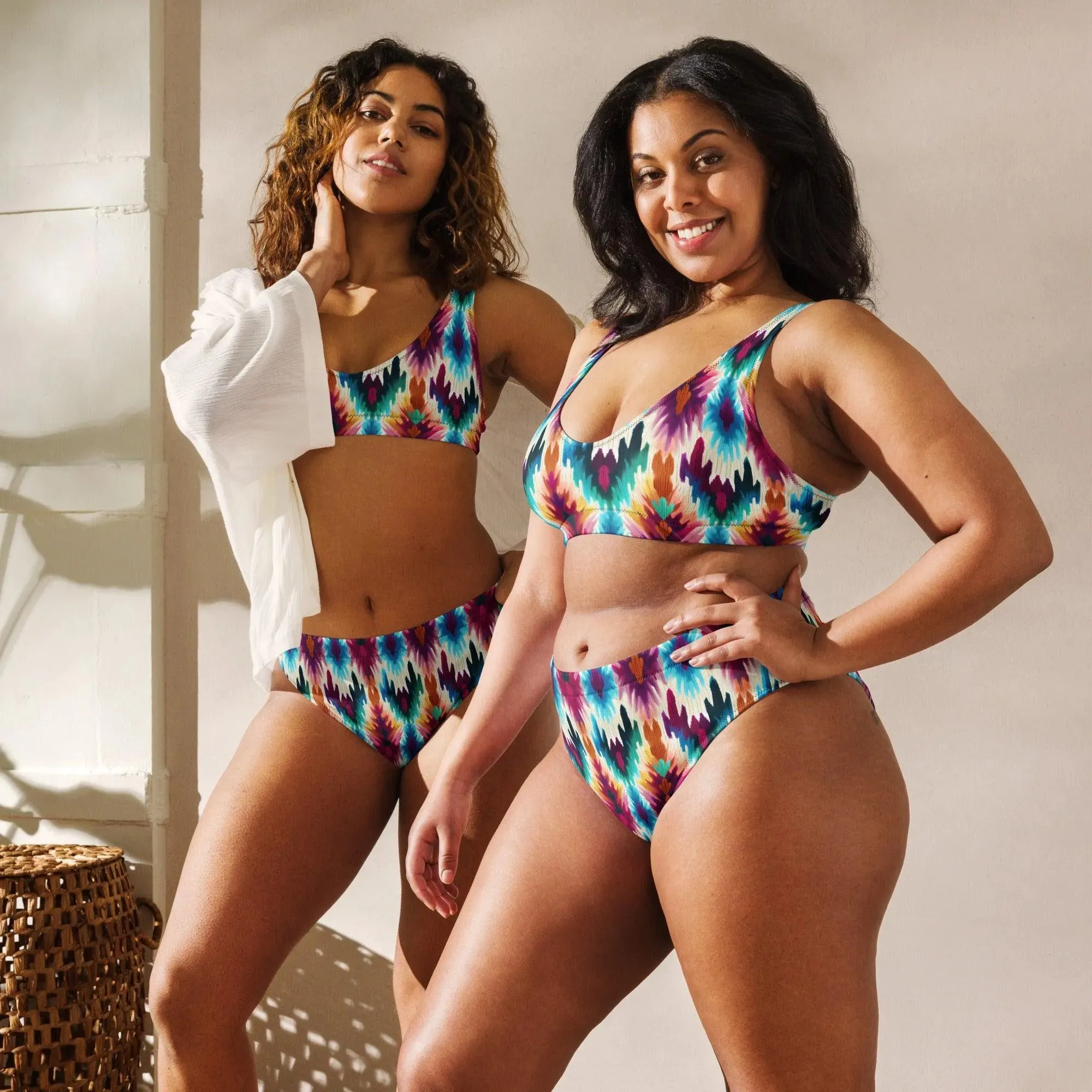 Indonesian Ikat Recycled High-Waisted Bikini