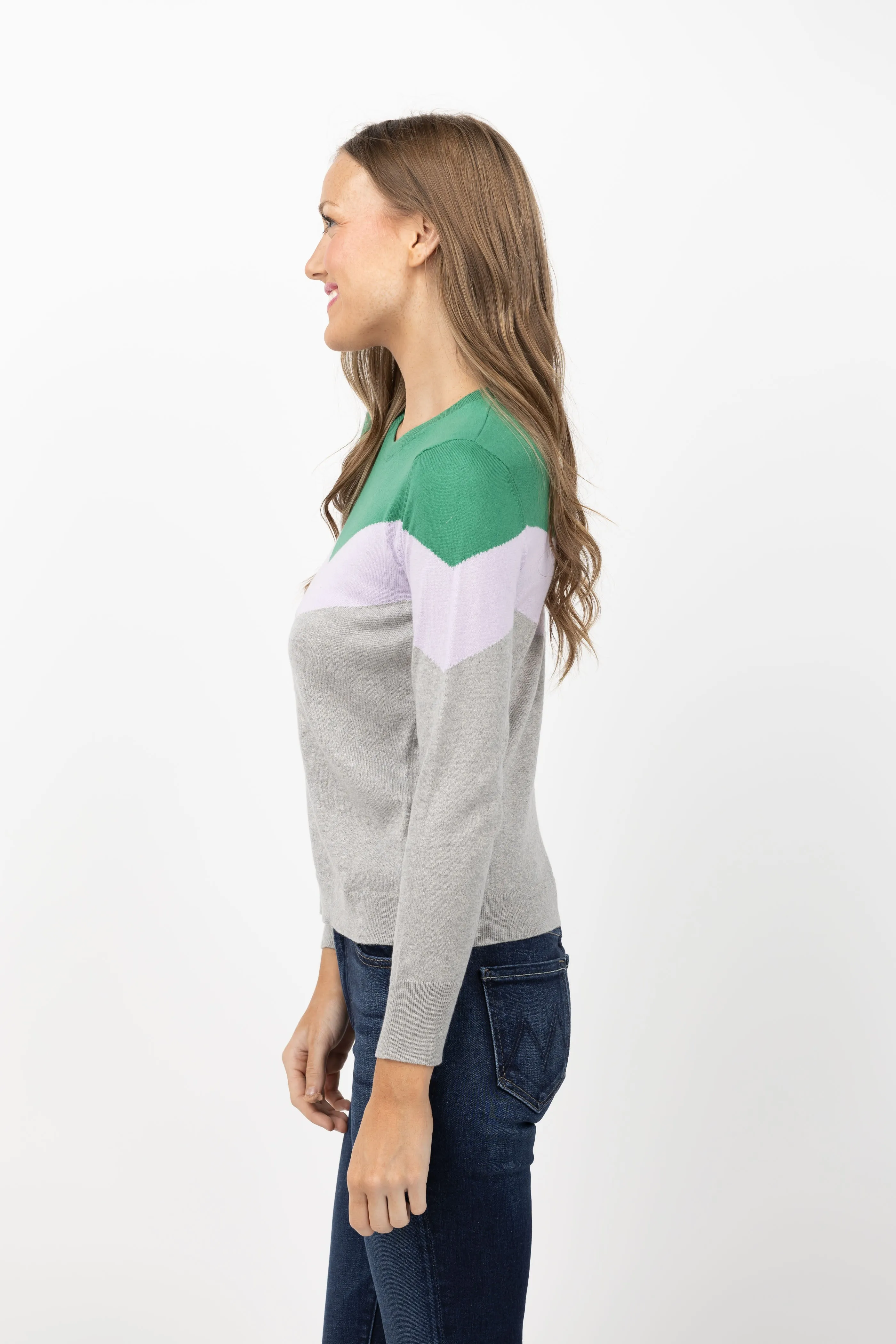 J. Society Chevron Sweater in Heather