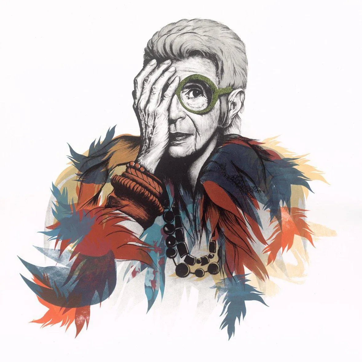 Jill & Gill Iris Apfel Rare Bird Print