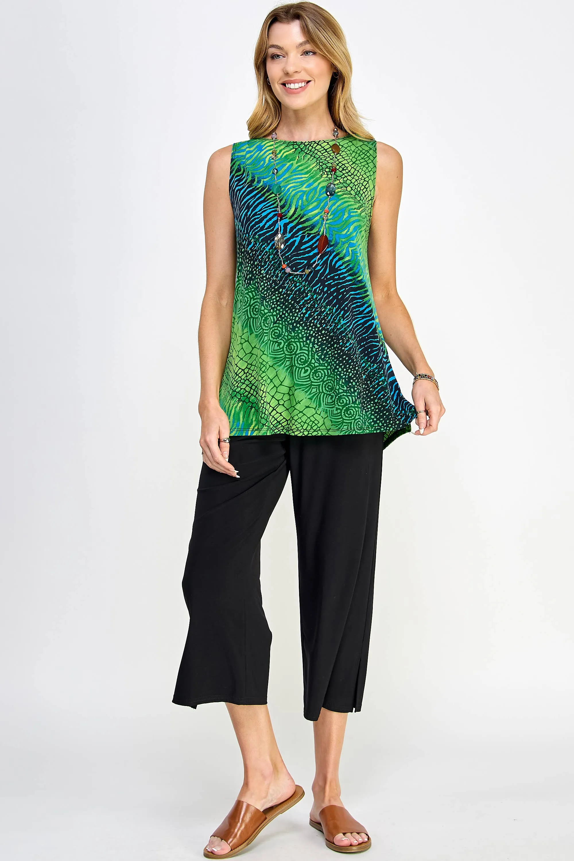 Jostar Print Boat Neckline Top. Fall Clearance!