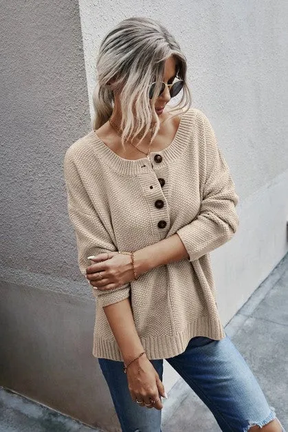 Knit Wide Neck Sweater