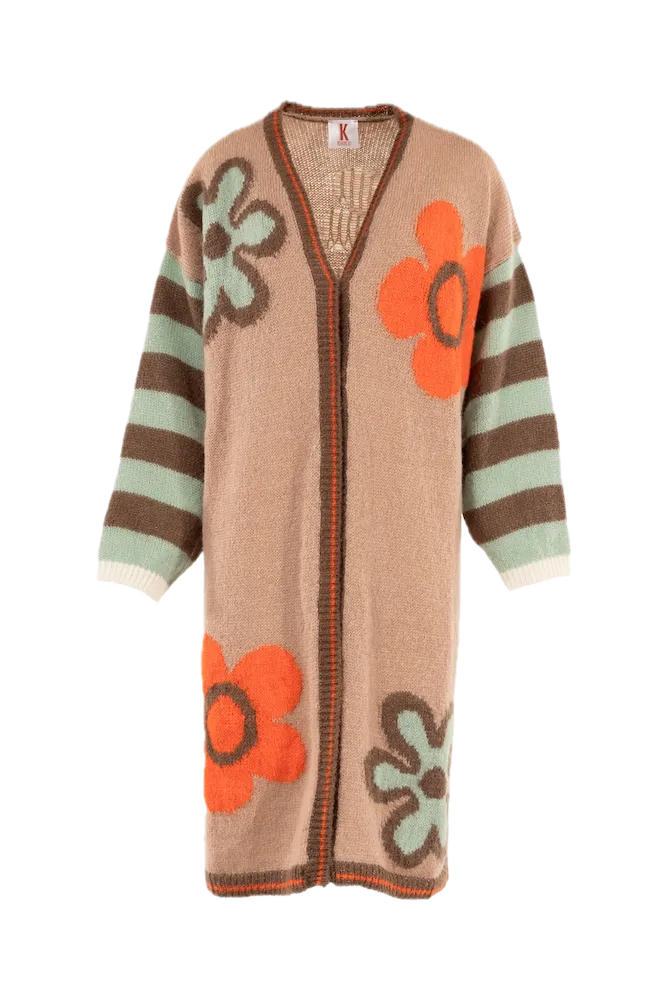 Kontatto nude long cardigan