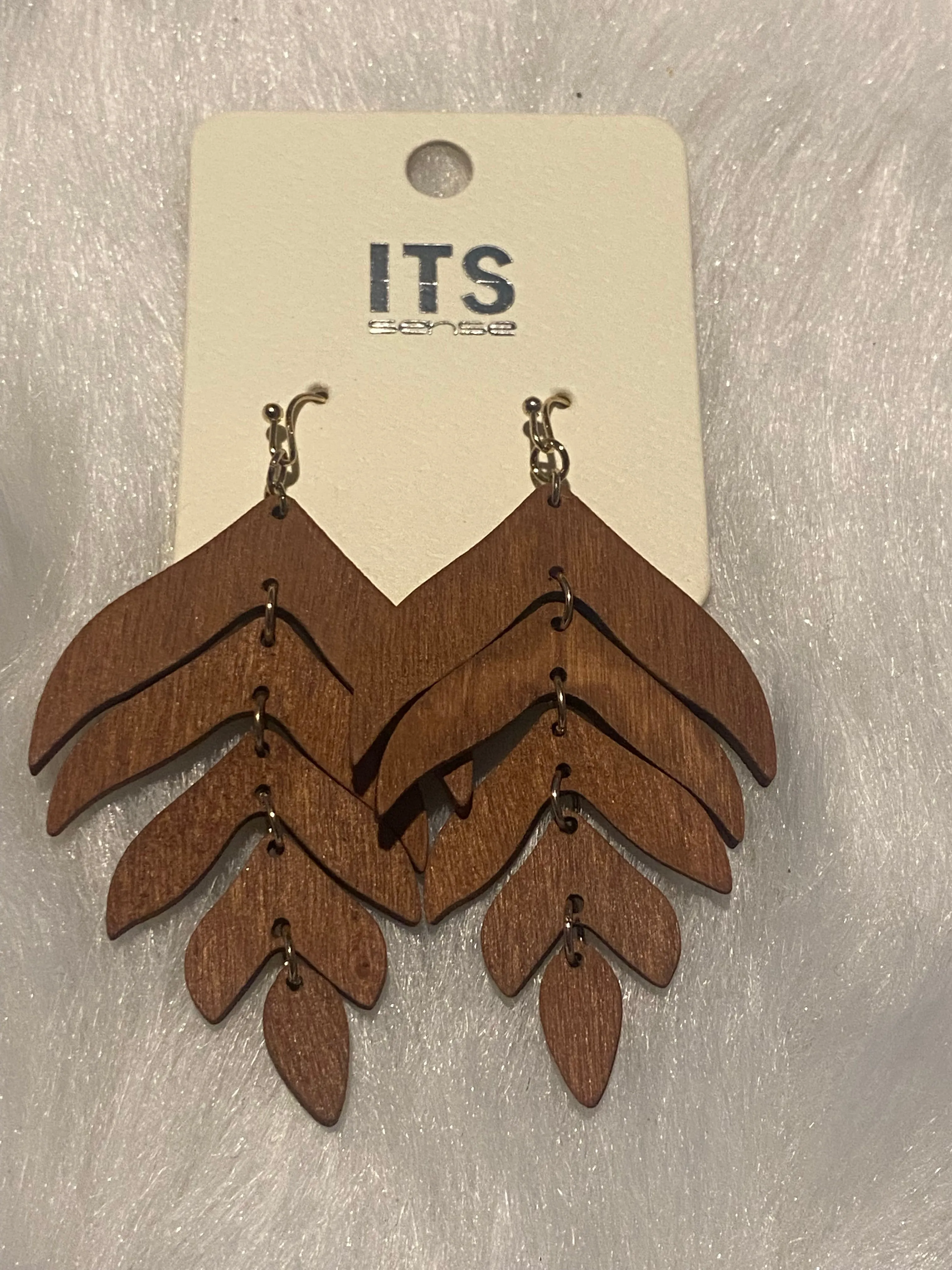 Leaf Drop Wooden Earrings