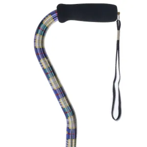 Limited single item listing: Blue Plaid Offset Walking Cane