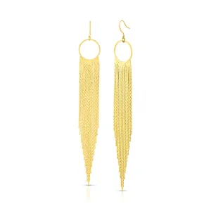 LONG TASSEL EARRINGS, GOLD