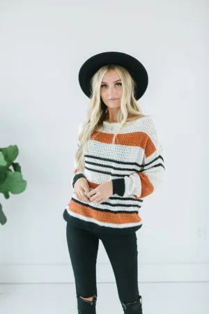 Loose Knit Striped Sweater